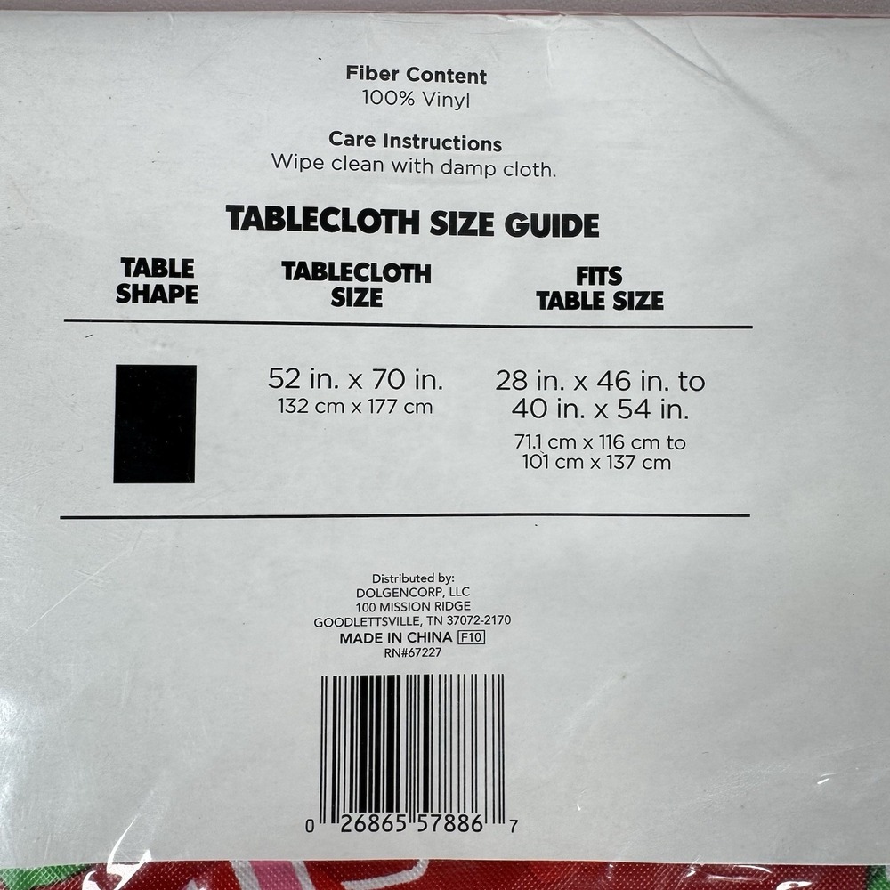 Holiday Style Christmas Candy Vinyl Tablecloth Holiday Party 52" x 70" Gum Drop - Picture 4 of 7